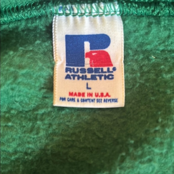 Russell Athletic Men's Crewneck Sweater in Vibrant Green - Picture 2 of 2